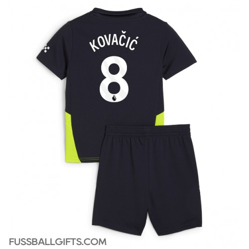 Manchester City Mateo Kovacic #8 Fußballbekleidung Auswärtstrikot Kinder 2024-25 Kurzarm (+ kurze hosen)